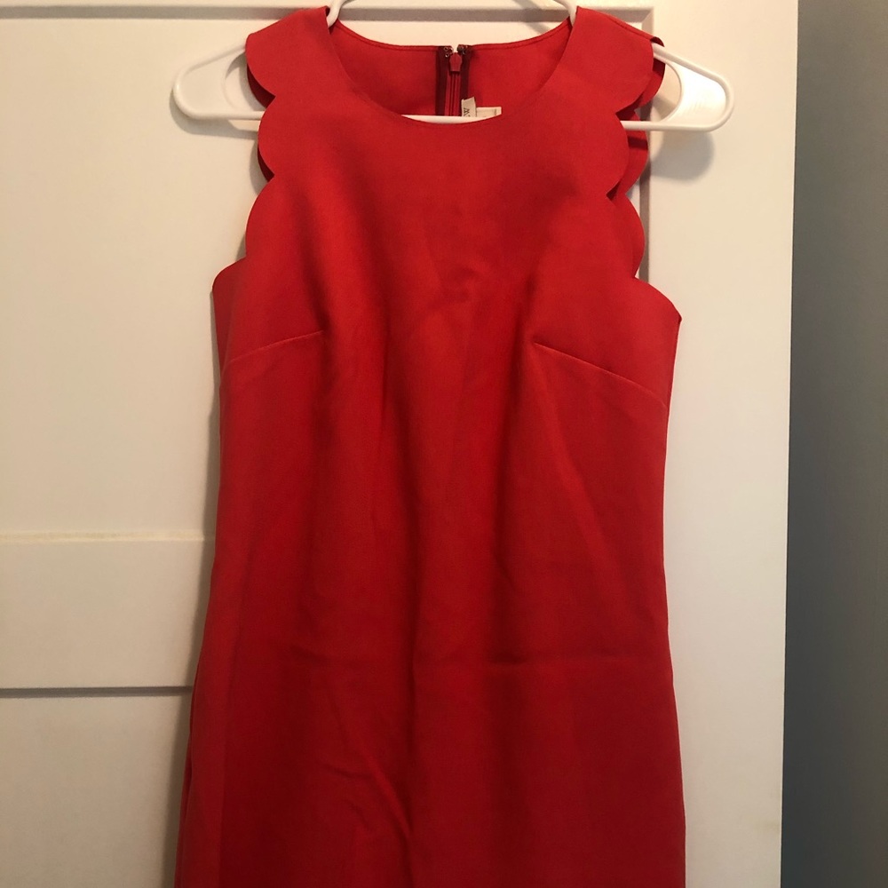Jcrew scalloped neck dress